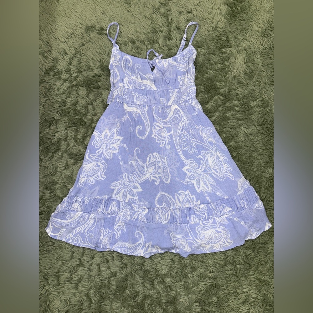 Hollister Women’s  Floral Blue Dress with built in shorts and pockets